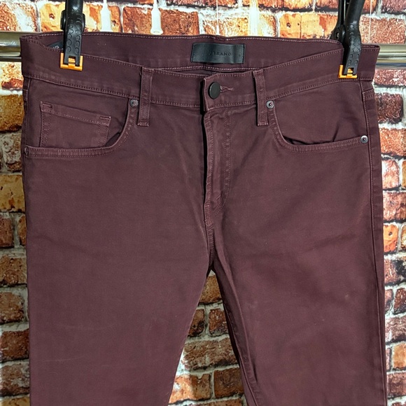 J Brand Men's Burgundy Jeans 33 x 32 pants slacks dark red - Picture 2 of 10